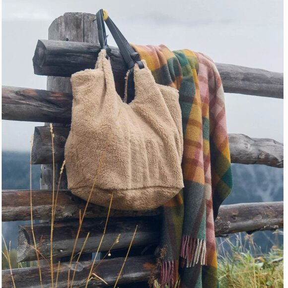 ANTHROPOLOGIE Sherpa Slouchy Tote - Picture 2 of 10